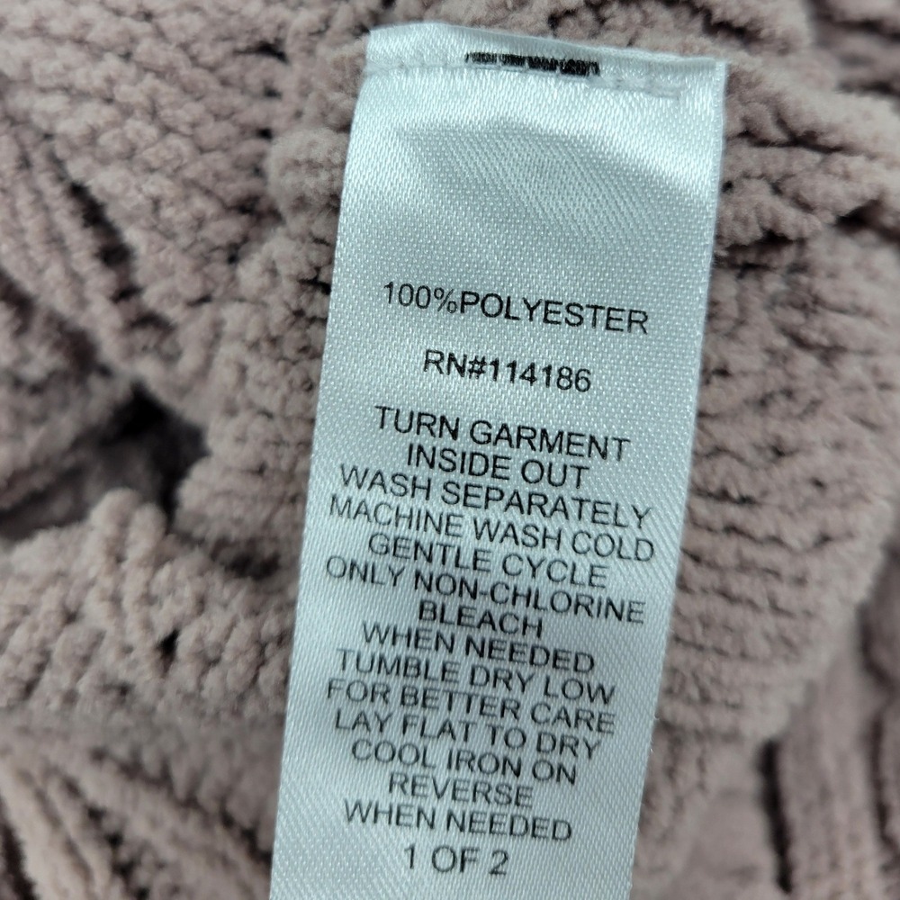 Adyson Parker Mauve Pink Cable Knit Hoodie Sweater XL Cropped Boho Relaxed - Picture 5 of 16